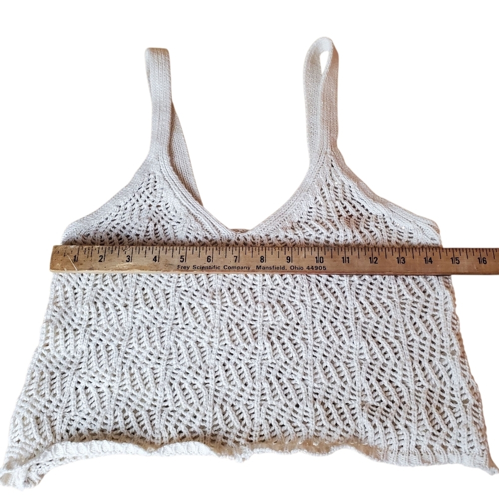 Freshman 1996 Crochet Top and Sleeveless Duster.  Off White. MED. #0151 - Picture 8 of 10
